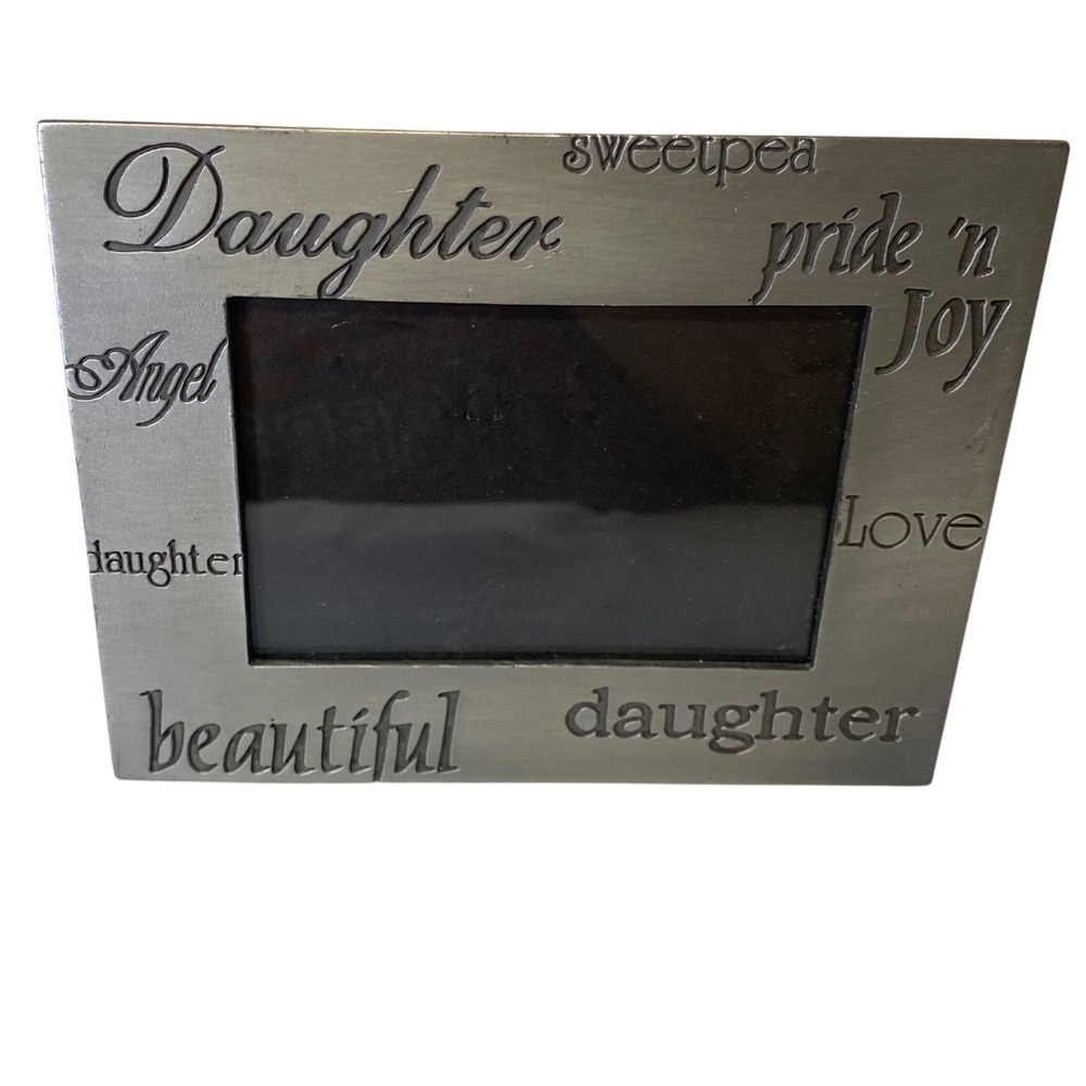 Fetco‎ Daughter Picture Frame Pewter Tone Pride Joy Love 3.25x4.75